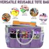 imageCupohus WaterResistant Art Organizer Tote Bag  Craft Storage Bag with Multiple Pockets and Handles for Artists Kids Students and More  GreyPurple