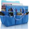 imageCupohus Art Organizer Craft Storage Tote Bag with Pockets and Handles Oxford Fabric Carrying Caddy for Teacher Officer Artist Traveler and more Dark GreenBlue