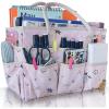 imageCupohus Art Organizer Craft Storage Tote Bag with Pockets and Handles Oxford Fabric Carrying Caddy for Teacher Officer Artist Traveler and moreLittle Blue FlowerPink Fruit