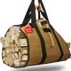 imageCupohus Extra Large 2in1 Firewood Carrier Waxed Canvas Bag 44x23 Heavy Duty Log Holder Tote Bag with Handles and Shoulder Strap for Indoor Fireplace Wood Stove Accessories Outdoor Camping GreenKhaki