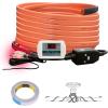 imageCupohus Heat Tape for Water Pipes with Digital Display Thermostat 30FT Freeze Protection SelfRegulating Heat Trace Cable for Metal Plastic Home Pipes Roof and RV30FT