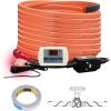 imageCupohus Heat Tape for Water Pipes with Digital Display Thermostat 30FT Freeze Protection SelfRegulating Heat Trace Cable for Metal Plastic Home Pipes Roof and RV40FT
