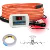 imageCupohus Heat Tape for Water Pipes with Digital Display Thermostat 6FT Freeze Protection SelfRegulating Heat Trace Cable for Metal Plastic Home Pipes Roof and RV12FT