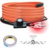 imageCupohus Heat Tape for Water Pipes with Thermostat 12FT Freeze Protection SelfRegulating Heat Trace Cable for Metal Plastic Home Pipes Roof and RV18FT