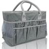 imageCupohus WaterResistant Art Organizer Tote Bag  Craft Storage Bag with Multiple Pockets and Handles for Artists Kids Students and More  GreyGrey