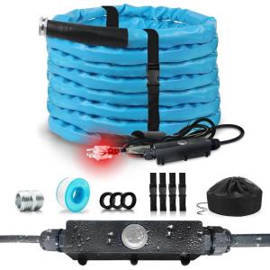imageCupohus Heated RV Water Hose 100FT x 58quotID  Freeze Proof to 45 SelfRegulating Safe for Drinking Water  Prevents Frozen ampamp Burst Pipes for Winter Camping Easy Setup75FT Heated Water Hose