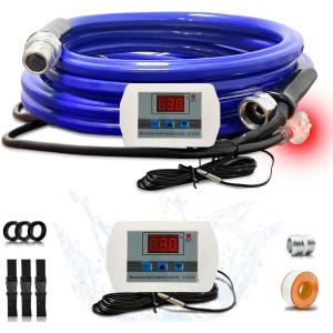 imageCupohus Heated Water Hose for RV 30FT Adjustable Temperature Control ampamp RealTime Monitor Freeze Protection Down to 45 for Winter Camping RV Travel Outdoor EnthusiastsBlue