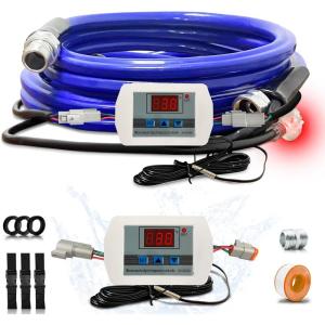 imageCupohus Heated Water Hose for RV 50FT  Adjustable Thermostat wRealTime Monitor ampamp Removable Controller 45 Freeze Protection for Winter CampingRV Travel RV Owners ampamp Outdoor EnthusiastsBlue