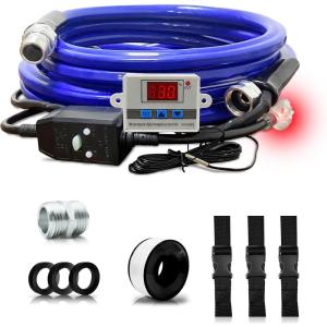 imageCupohus RV Fresh Water Hose Heated 15FT2023 Upgrade with Temperature Control Systems to Keep Fresh Water Running in Freezing Temperatures Down to 45 Designed for RV Campers Trailers and MoreHeated Water Hose 20