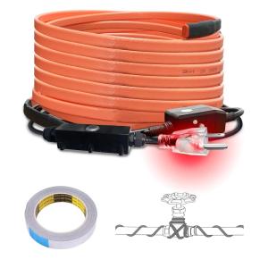 imageCupohus SelfRegulating Heat Tape for Water Pipes 9FT Waterproof Thermostat for Outdoor Freeze Protection Heat Trace Cable for Metal Plastic Home Pipes Roof and RV 110120V30FT