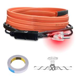imageCupohus SelfRegulating Heat Tape for Water Pipes 9FT Waterproof Thermostat for Outdoor Freeze Protection Heat Trace Cable for Metal Plastic Home Pipes Roof and RV 110120V9FT