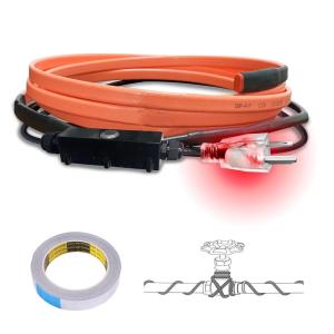 imageCupohus SelfRegulating Heat Tape for Water Pipes 9FT Waterproof Thermostat for Outdoor Freeze Protection Heat Trace Cable for Metal Plastic Home Pipes Roof and RV 110120V3FT