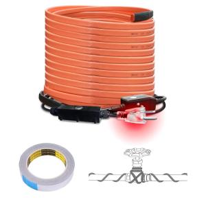 imageCupohus SelfRegulating Heat Tape for Water Pipes 9FT Waterproof Thermostat for Outdoor Freeze Protection Heat Trace Cable for Metal Plastic Home Pipes Roof and RV 110120V100FT