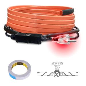 imageCupohus SelfRegulating Heat Tape for Water Pipes 9FT Waterproof Thermostat for Outdoor Freeze Protection Heat Trace Cable for Metal Plastic Home Pipes Roof and RV 110120V12FT