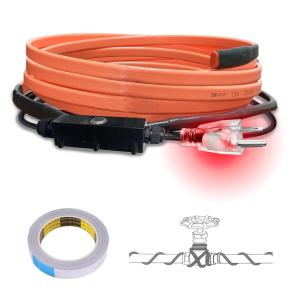 imageCupohus SelfRegulating Heat Tape for Water Pipes 9FT Waterproof Thermostat for Outdoor Freeze Protection Heat Trace Cable for Metal Plastic Home Pipes Roof and RV 110120V6FT