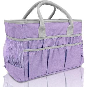 imageCupohus WaterResistant Art Organizer Tote Bag  Craft Storage Bag with Multiple Pockets and Handles for Artists Kids Students and More  BlueLilac